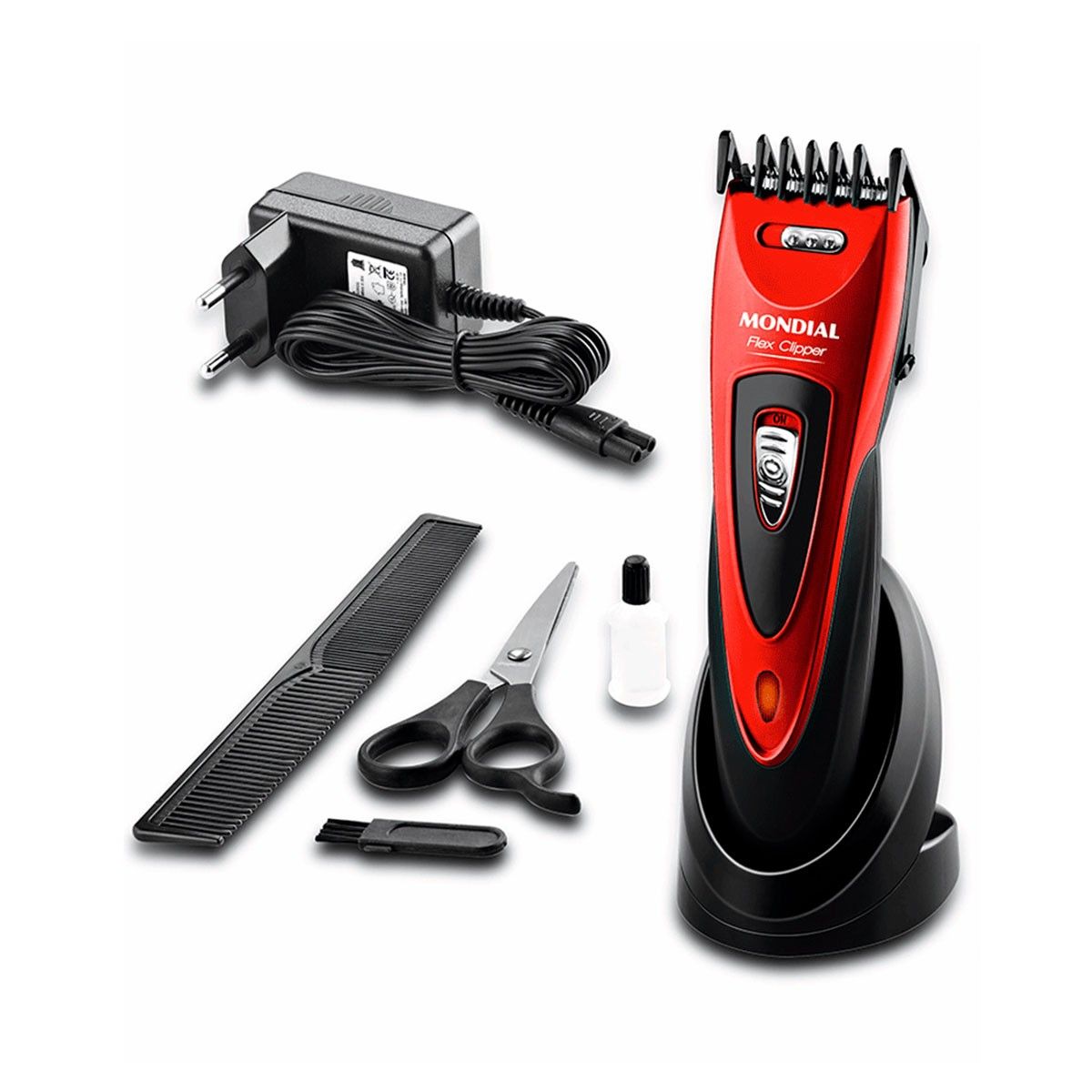 Máquina de Cortar Cabelo Mondial CR04 | Vermelho