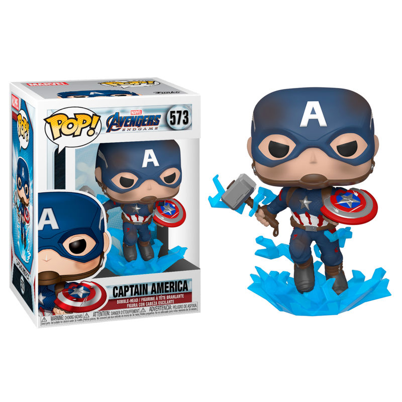 Figura Funko POP Marvel Vengadores Endgame Capitan America with Broken Shield & Mjolnir