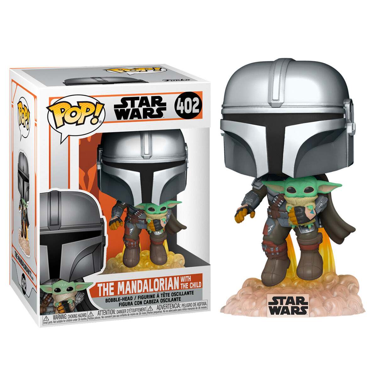 Figura Funko POP Star Wars The Mandalorian Mando Flying with Jet Pack