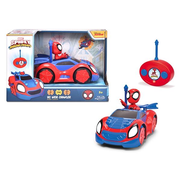 Carro Telecomandado Spidey RC com Figura Marvel 1:24