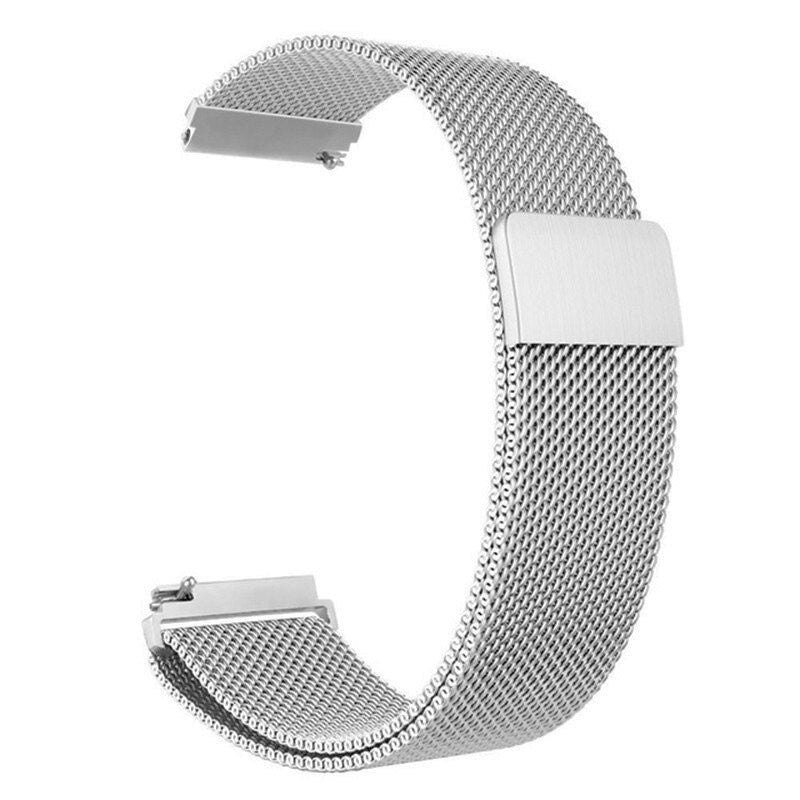 Pulseira de Substituição 22mm Xiaomi Amazfit Stratos 3 / Stratos 2S / Stratos / Pace / GTR 47mm / Ticwatch / Huawei / Samsung Milanesa (Prateado)