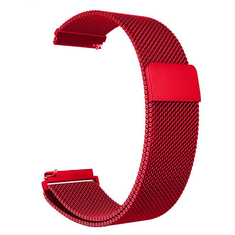 Pulseira de Substituição 22mm Xiaomi Amazfit Stratos 3 / Stratos 2S / Stratos / Pace / GTR 47mm / Ticwatch / Huawei / Samsung Milanesa (Vermelho)