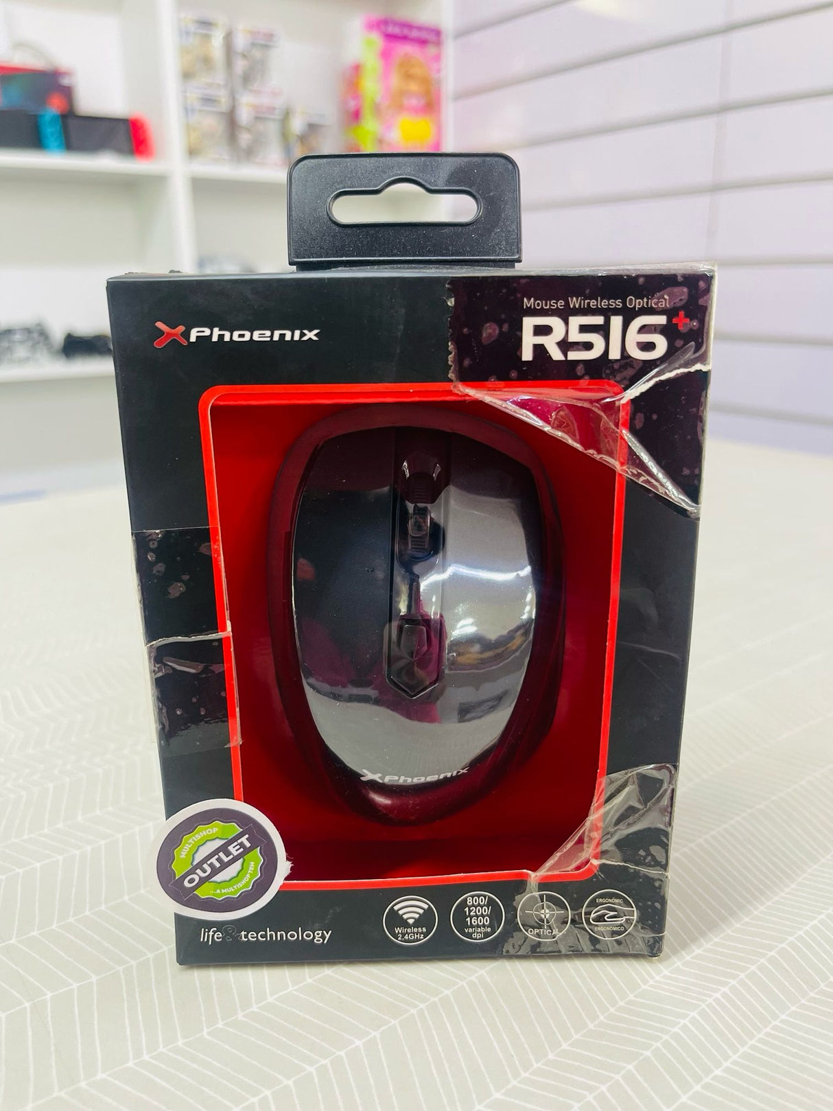 Phoenix Technologies Phr516B+ Rato Mão Direita Rf Wireless Ótico 1600 Dpi GRADE A