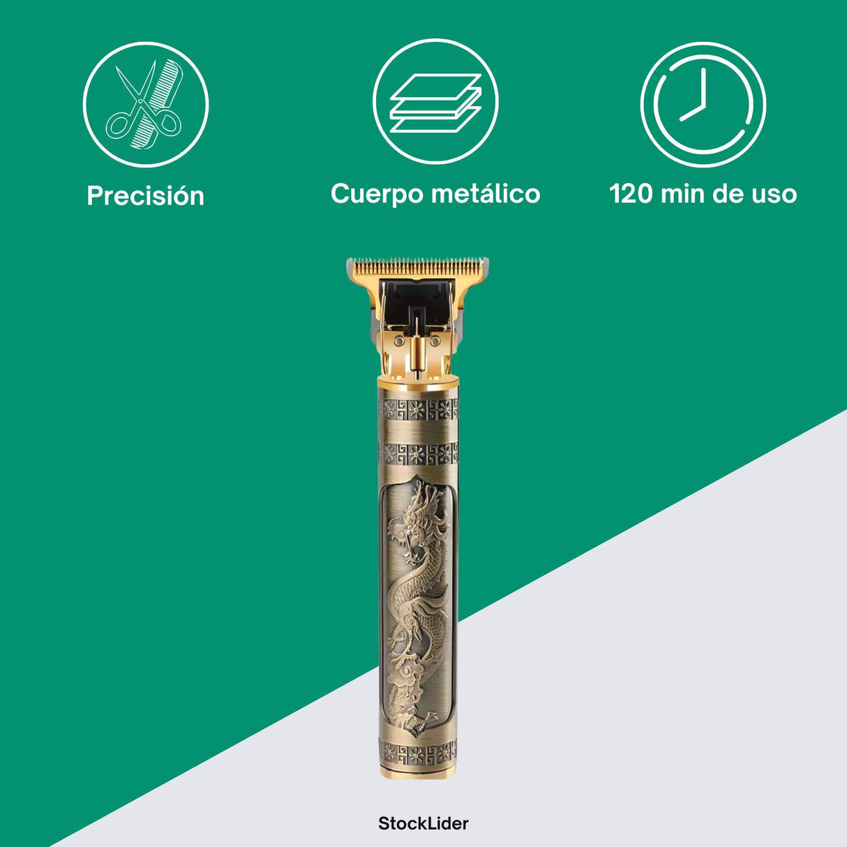 Máquina Corta Cabelo Dourada USB-C