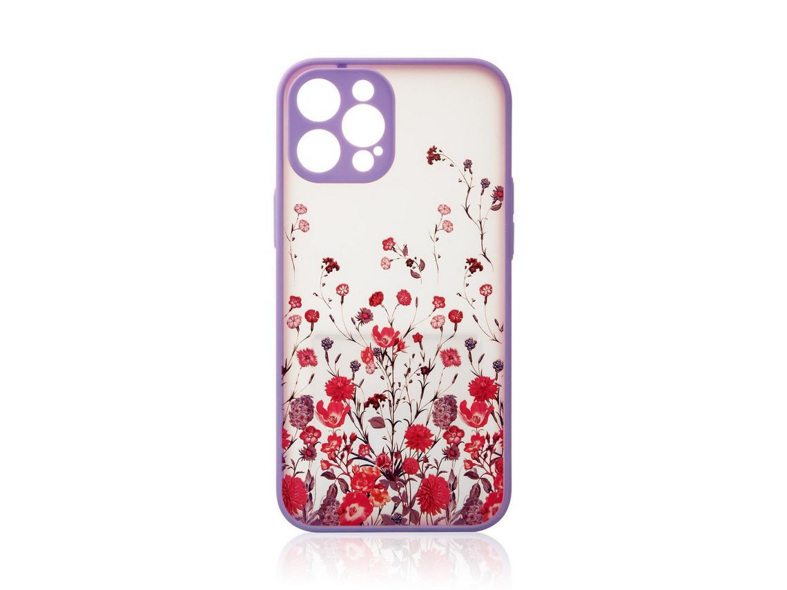 Capa Design para Samsung Galaxy A12 5G com estampa floral roxo