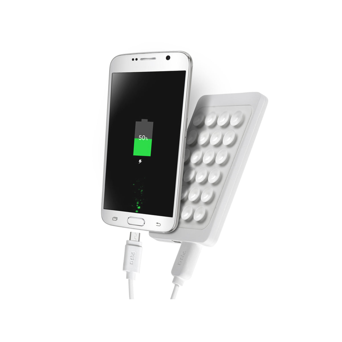 Powerbank Ultra Slim 2300 mAh com Ventosas para Telemóvel - Branco