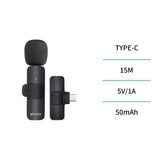 Microfone de Lapela Sem Fios USB-C MP6037 Preto