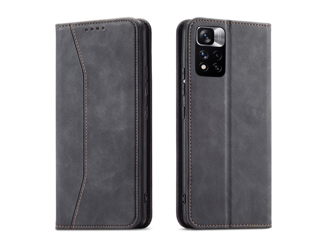 Capa Magnética para Xiaomi Redmi Note 11 Pro Bolsa Book Porta-Cartões Preto