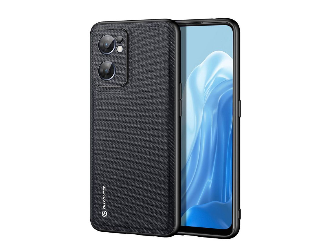Capa Dux Ducis Fina com Revestimento em Nylon para Oppo Reno7 5G / Find X5 Lite – Preto