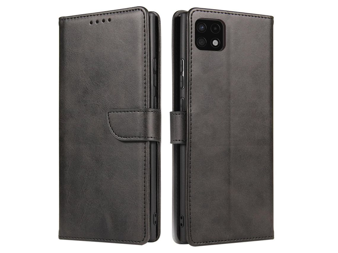 Capa Carteira Magnet Case Elegant com Suporte para Samsung Galaxy A22 5G – Preta