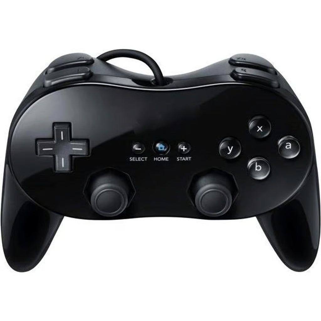 Comando Compatível Classic Controller Pro para Nintendo Wii / Wii U – Joystick Preto