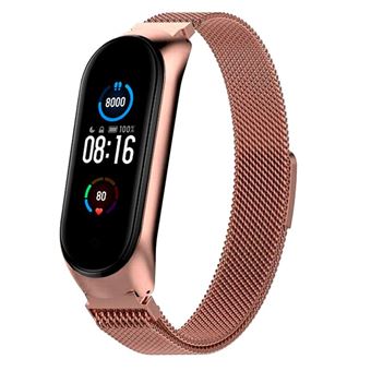 Bracelete COOL em Metal Rosa Dourado para Xiaomi Mi Band 5