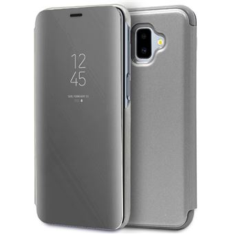 Capa Livro COOL para Samsung J610 Galaxy J6 Plus Clear View Prata