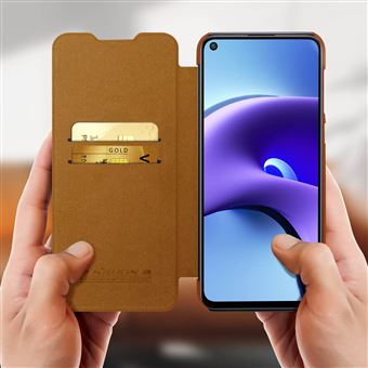 Capa Nillkin Xiaomi Redmi Note 9T 5G Couro Qin - Castanho