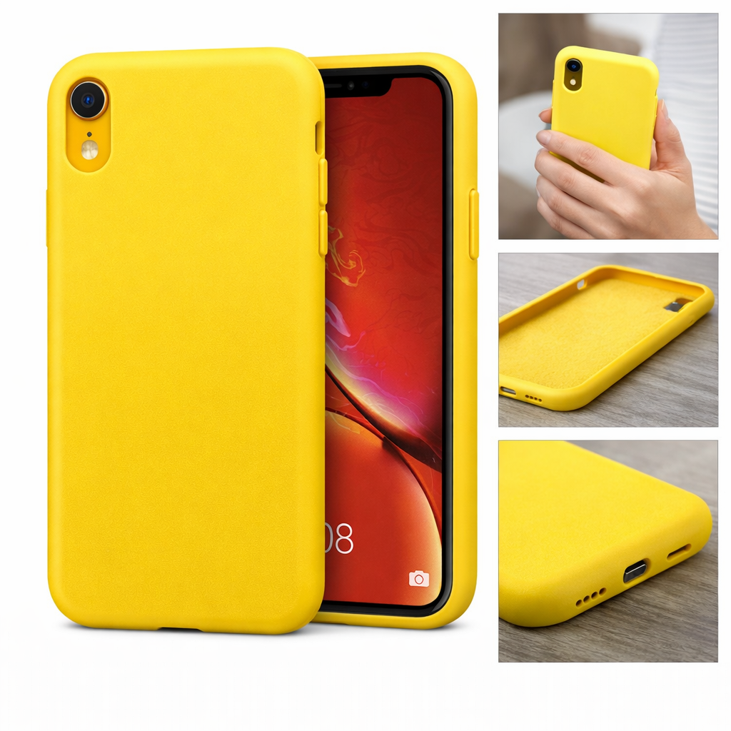 Capa Silicone Amarela para iPhone XR