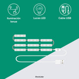 Tira de Luzes LED para Espelho | USB | Controlo Tátil | 30 LEDs