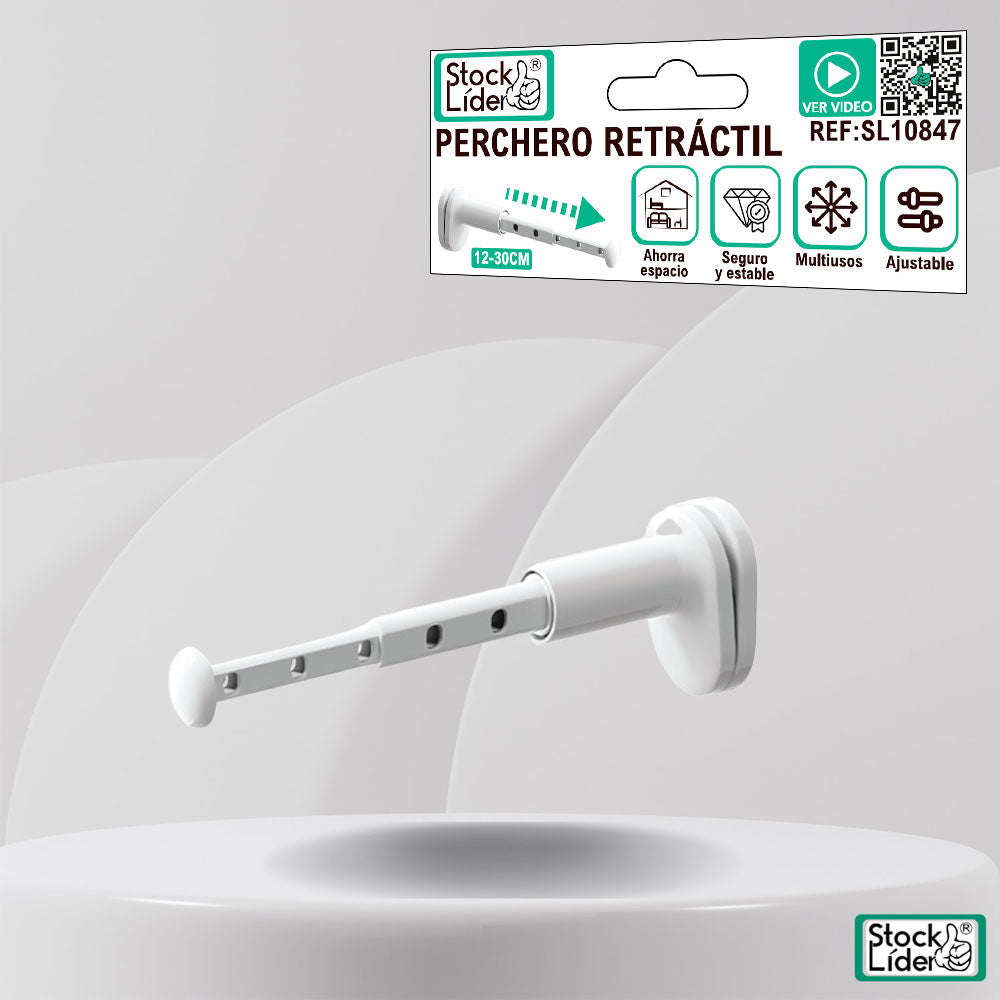Cabide Retrátil Branco – 12 a 30 cm SL10847