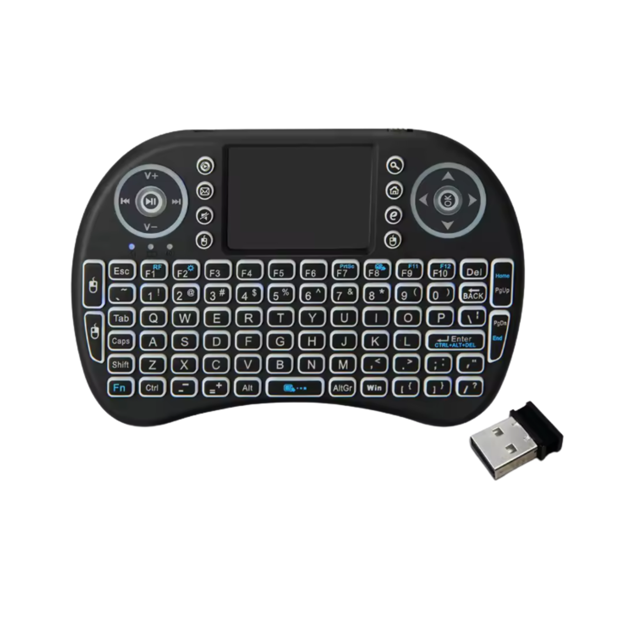 Mini Teclado Sem Fios Retroiluminado com Air Mouse e Touchpad - Multi4you®