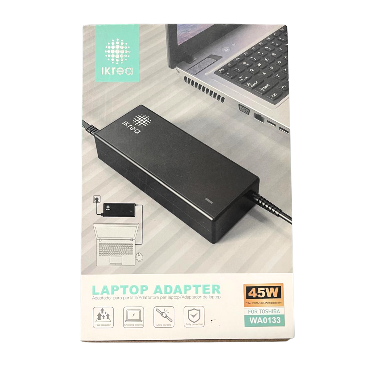 Adaptador de Corrente IKREA WA0133 para Portátil Toshiba – 45W 19V 2.37A DC 5.5×2.5 mm