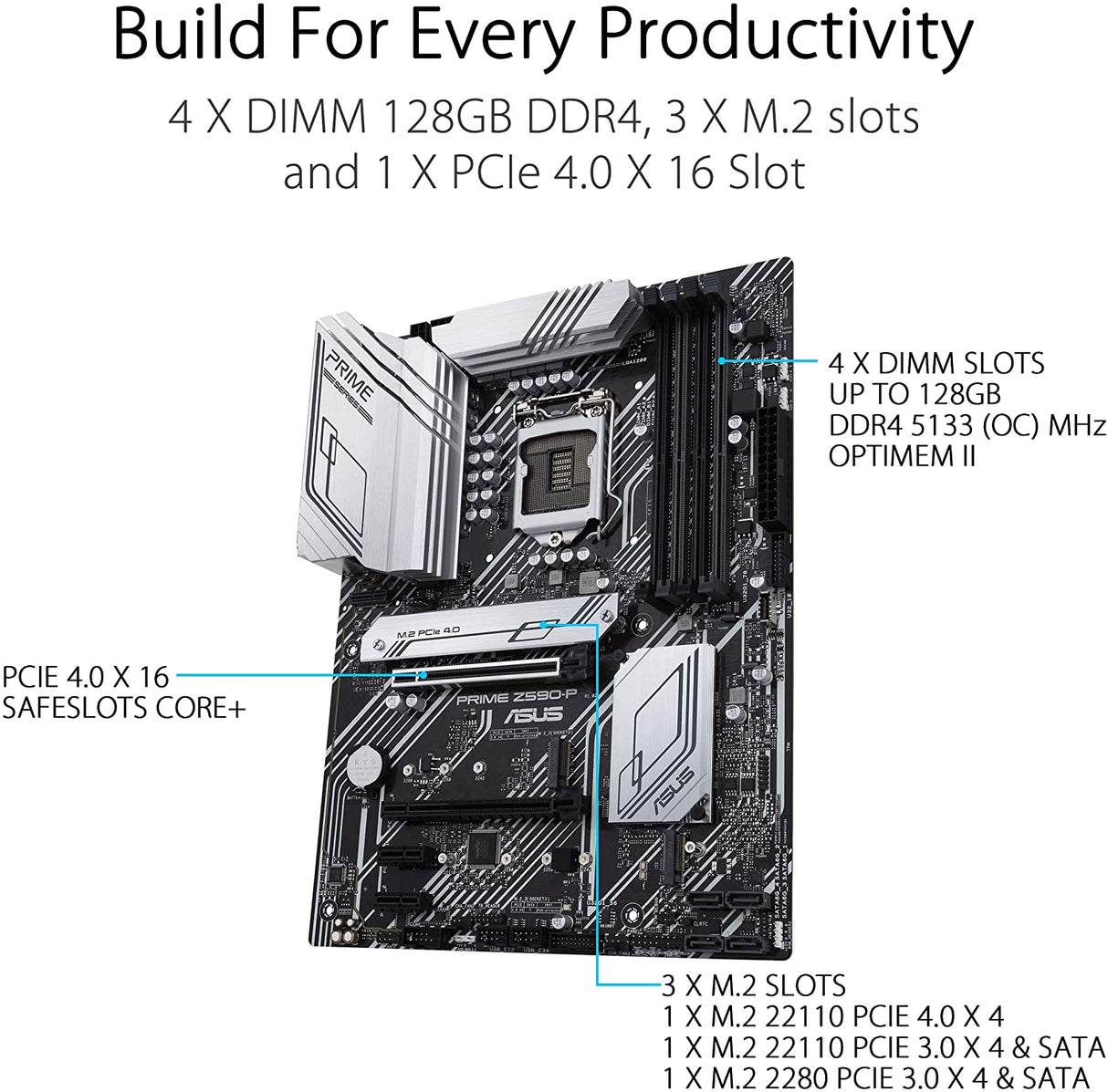 Placa Base Asus Prime Z590-P SK 1200 PCIe 4.0 3x M.2 USB 3.2 Thunderbolt 4 (GRADE A)