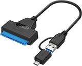Adaptador SATA 22 Pin para USB 3.0 e USB-C (2 em 1) – HDD/SSD 2.5” - Multi4you®