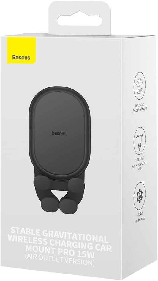 Baseus Carregador S/fios para Carro Pro 15w Black - PRSUWX030001