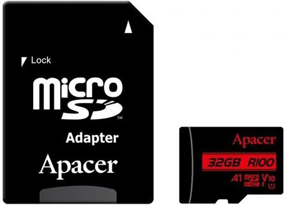 Cartão de Memória MicroSD HC UHS 1 com Adaptador/ Classe 10/ 100MB/s APACER 32Gb