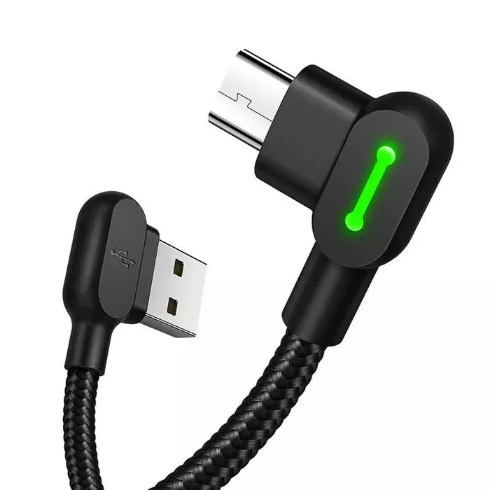 Cabo USB para Micro USB Angular com LED Indicador – 1,2 m
