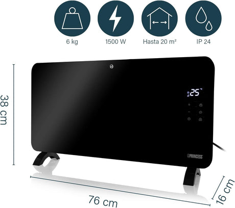 Aquecedor Convetor Smart Princess 1500W com Wifi Preto