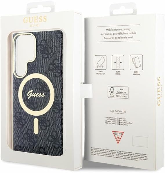 Capa Guess 4G MagSafe para Samsung Galaxy S23 Ultra - preta