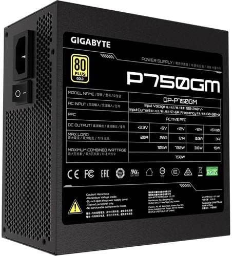 Fonte de Alimentação GIGABYTE P750GM (ATX - 750 W - 80 Plus Gold)