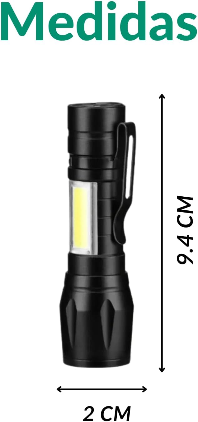 Lanterna Recarregável COB 2000LM 1200mAh