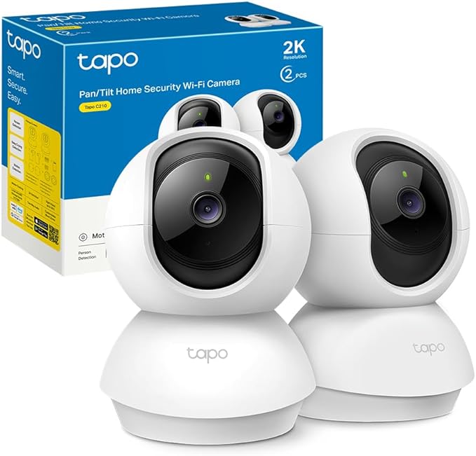 Tapo C210 - Câmara de Vigilância IP Wi-Fi 360° (2-Pack)
