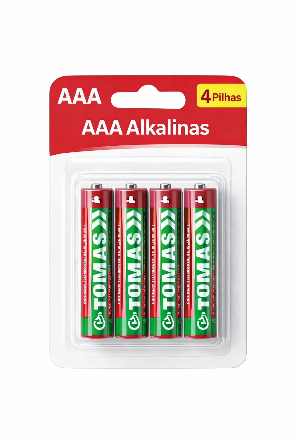 Pack de 4 Pilhas AAA Alcalinas – TOMAS