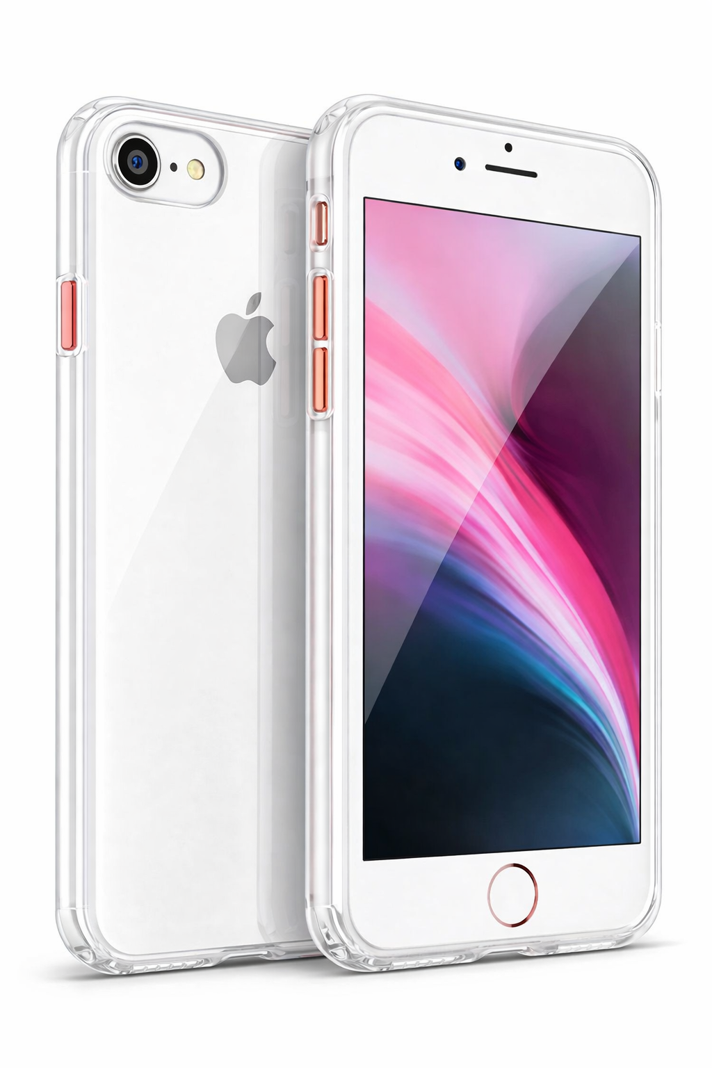 Capa Silicone com Detalhes Rosa para iPhone 7 / 8 – Multi4you®