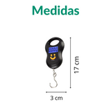 Balança Eletrónica Portátil | Até 50 kg | Ecrã Iluminado | Gancho Integrado