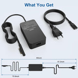 Carregador para Microsoft Surface Pro 7/6 / 5/4 / 3 44W 15V 2.58A Adaptador de Energia  - Multi4you®