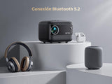 Mini Projetor Portátil TOPTRO, Wi-Fi Bluetooth, 10000 Lumens