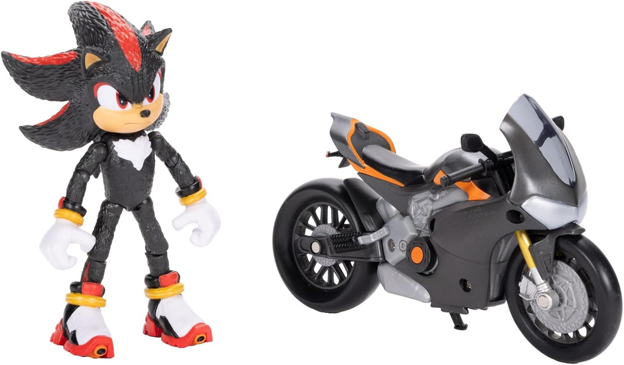 Sonic 3 – Figura Shadow 15 cm Articulada com Motocicleta