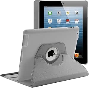 Capa Rotação 360 Tipo Livro Stand Case Rotating para Apple iPad 9.7 2018/ 2017 iPad Air 1 (2013), iPad 5 Cinzento - Multi4you®