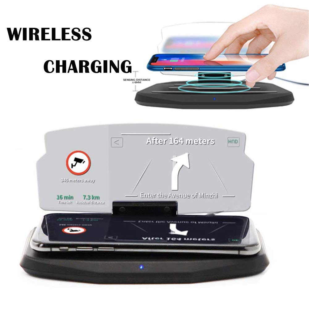 HUD Carregador Wireless Veicular com Refletor GPS (SEGUNDA-MÃO /GRADE A)