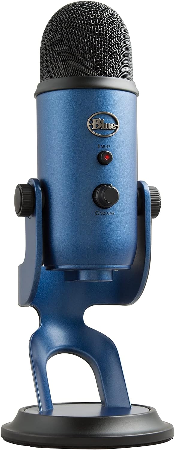 Microfone Logitech for Creators Blue Yeti USB Condensador PC/Mac Midnight Blue