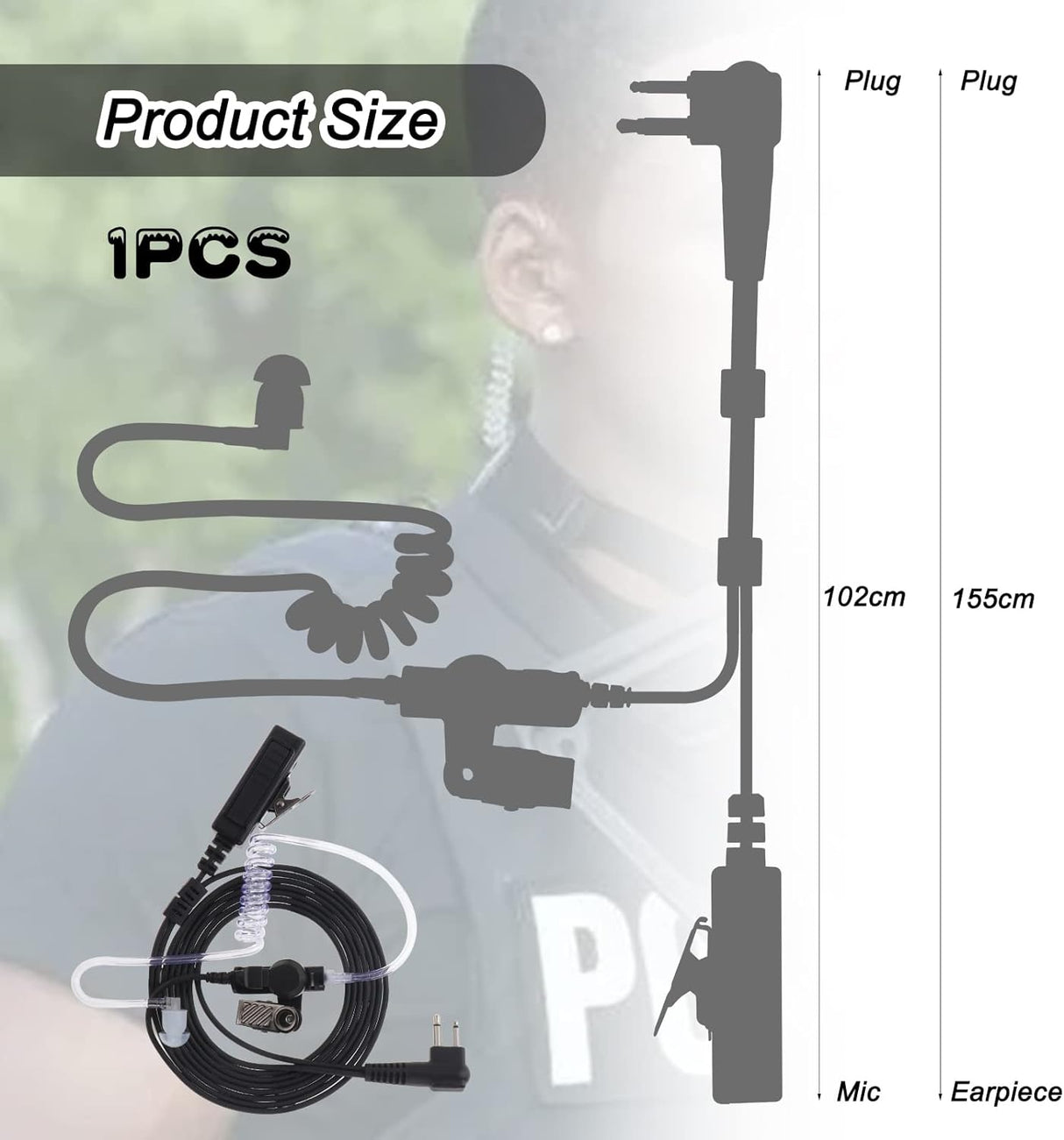 Auricular para Rádio Walkie Talkie 2 pinos com Microfone - Multi4you®