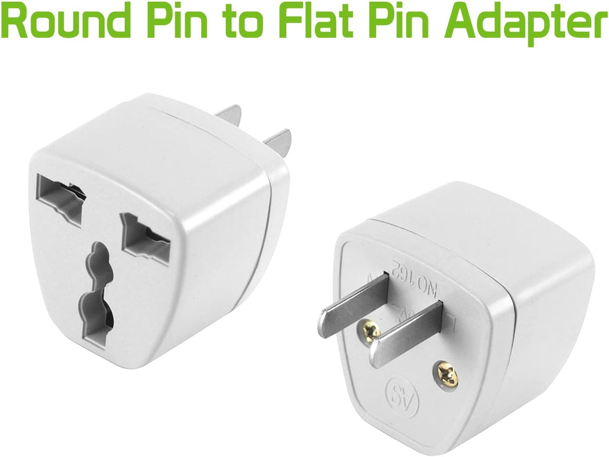 Adaptador de Viagem Pino Redondo para Pino Plano (EUA) – Multi4you®