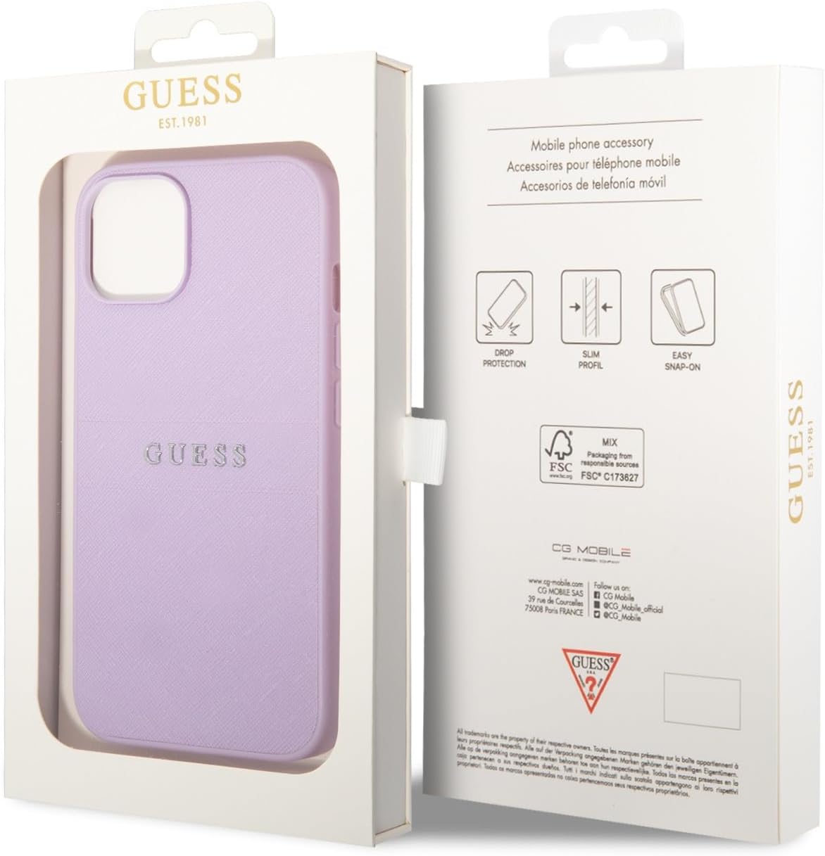 Capa Traseira Guess Hard para iPhone 14 plus | Saffiano Violet