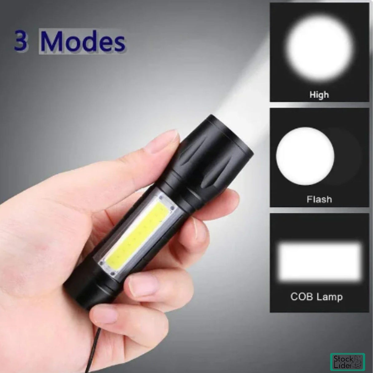 Lanterna Recarregável COB 2000LM 1200mAh