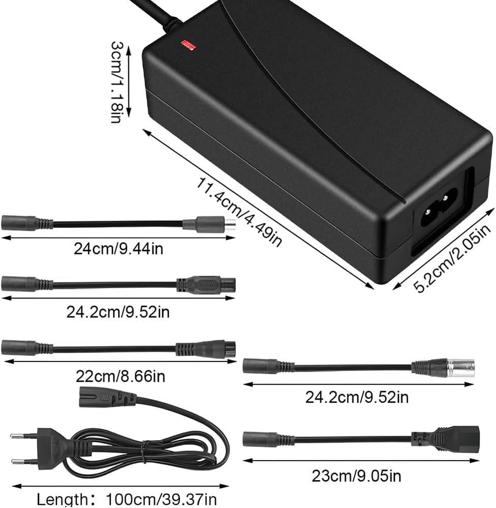 Carregador Universal 42V 2A para Trotinete / Hoverboard / Scooter Elétrica (6 Conectores) - Multi4you®