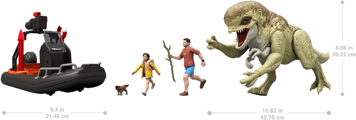 Jurassic World: O Renascer  “Escape da Ilha” com Veículo e Figuras (JGB55)