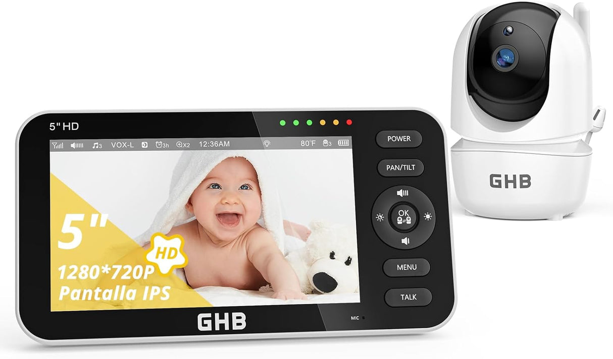 GHB Câmara de Vigilância para Bebé com 5" HD
