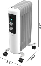 Cecotec Radiador de Óleo ReadyWarm 750 Space White – 1500 W, 7 Módulos